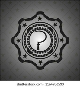 sickle icon inside realistic dark emblem