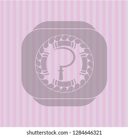 sickle icon inside realistic pink emblem