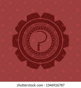 sickle icon inside red emblem. Vintage.