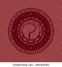 sickle icon inside red emblem. Vintage.
