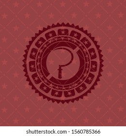 sickle icon inside red emblem. Vintage.