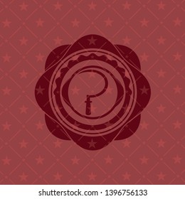 sickle icon inside retro red emblem