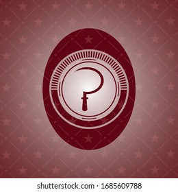 icono de la hoz dentro del emblema rojo retro