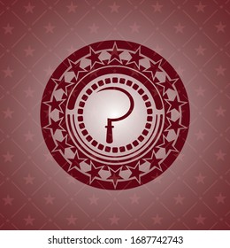 Sichelsymbol in Retro-Rot-Emblem