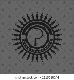 sickle icon inside retro style black emblem