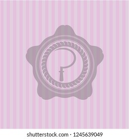 sickle icon inside retro style pink emblem