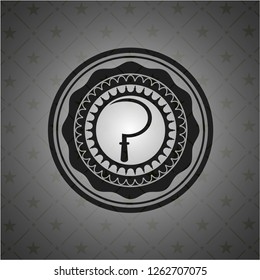 sickle icon inside retro style black emblem