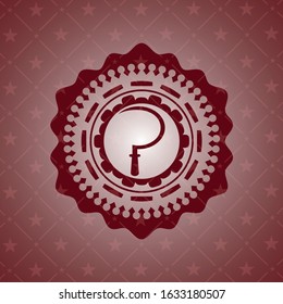 sickle icon inside retro style red emblem