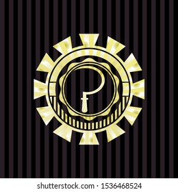 sickle icon inside shiny emblem