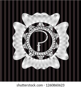 sickle icon inside silver shiny emblem