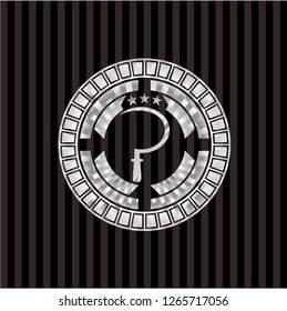 sickle icon inside silver shiny emblem
