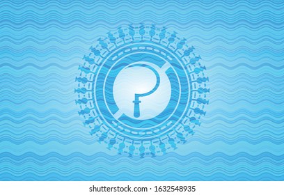 sickle icon inside water wavec oncept emblem.