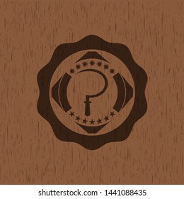 sickle icon inside wood emblem. Vintage.