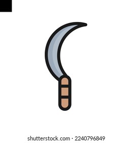 sickle icon logo flat style vector