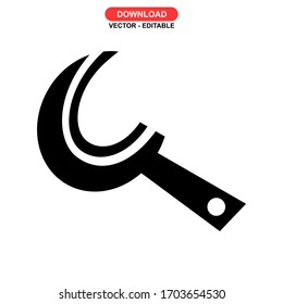 Icono de la hoz o logotipo símbolo de signo aislado ilustración vectorial - iconos vectoriales de estilo negro de alta calidad
