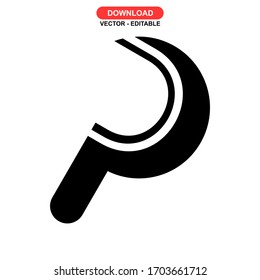 Icono de la hoz o logotipo símbolo de signo aislado ilustración vectorial - iconos vectoriales de estilo negro de alta calidad
