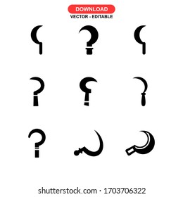 sickle icon or logo isolated sign symbol vector illustration - Collection of high quality black style vector icons
