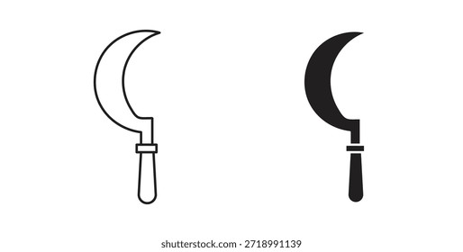 Sickle icon for mobile app, editable designs