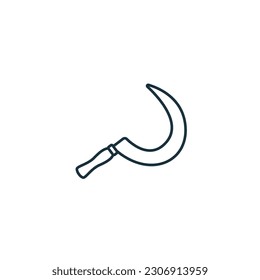 Sickle icon. Monochrome simple sign from agriculture collection. Sickle icon for logo, templates, web design and infographics.