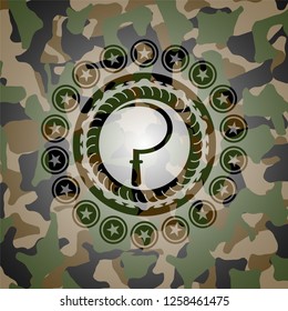 sickle icon on camo pattern