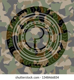 sickle icon on camo pattern