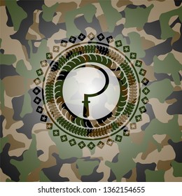 sickle icon on camo pattern