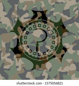 sickle icon on camo pattern