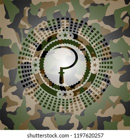 sickle icon on camo texture