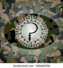 sickle icon on camo texture