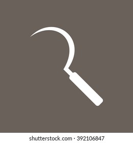 Sickle Icon on Dark Gray Color. Eps-10.