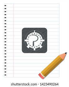 sickle icon penciled. Vector Illustration. Detailed.