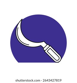 Ícone falciforme com ilustração de estoque de vetor de fundo branco