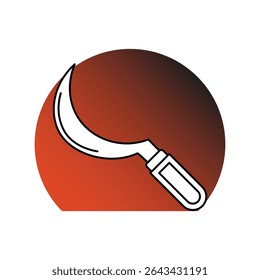 Ícone falciforme com ilustração de estoque de vetor de fundo branco