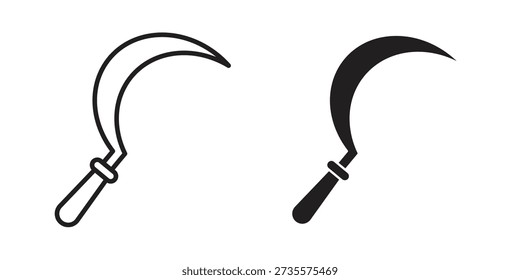 Sickle icons Concepts. black solid and line stroke designs for web and app use