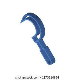 Sickle isometric left top view 3D icon
