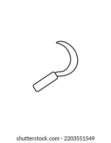 Vector de arte de la línea de enmalle aislado en fondo blanco.  vector de contorno de gancho de cosecha aislado. ilustración vectorial. 