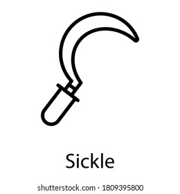 sickle line icon, black out line vector design