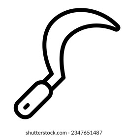 Sickle line icon, farm garden concept, Reaping hook sign on white background, gardening sickle icon in outline style mobile concept web design. Vector graphics.