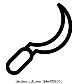 sickle line icon isolated on white background