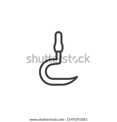 Sickle line icon. linear style sign for mobile concept and web design. Hand sickle outline vector icon. Symbol, logo illustration. Vector graphics Foto stock © 