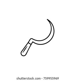 Sickle line Icon on white background