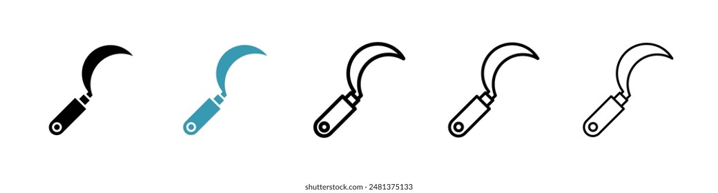 Sickle line icon vector set.