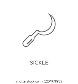 Sickle linear icon. Sickle concept stroke symbol design. Thin graphic elements vector illustration, outline pattern on a white background, eps 10.