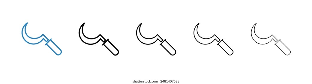 Sickle liner icon vector set.