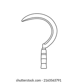 Sickle Outline Icon Illustration on Isolated White Background