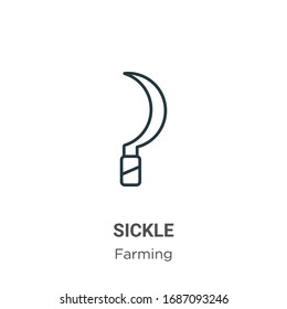 Sickle outline vector icon. Thin line black sickle icon, flat vector simple element illustration from editable farming concept isolated stroke on white background