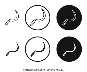 Sickle outlined icon vector collection.