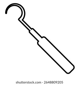 Ícone Sickle Probe outline	isolado no branco 