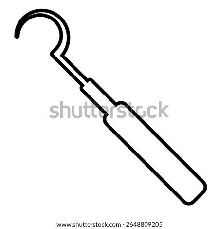Sickle Probe outline icon	isolated on white 