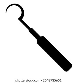 Sickle Probe ícone sólido isolado no branco